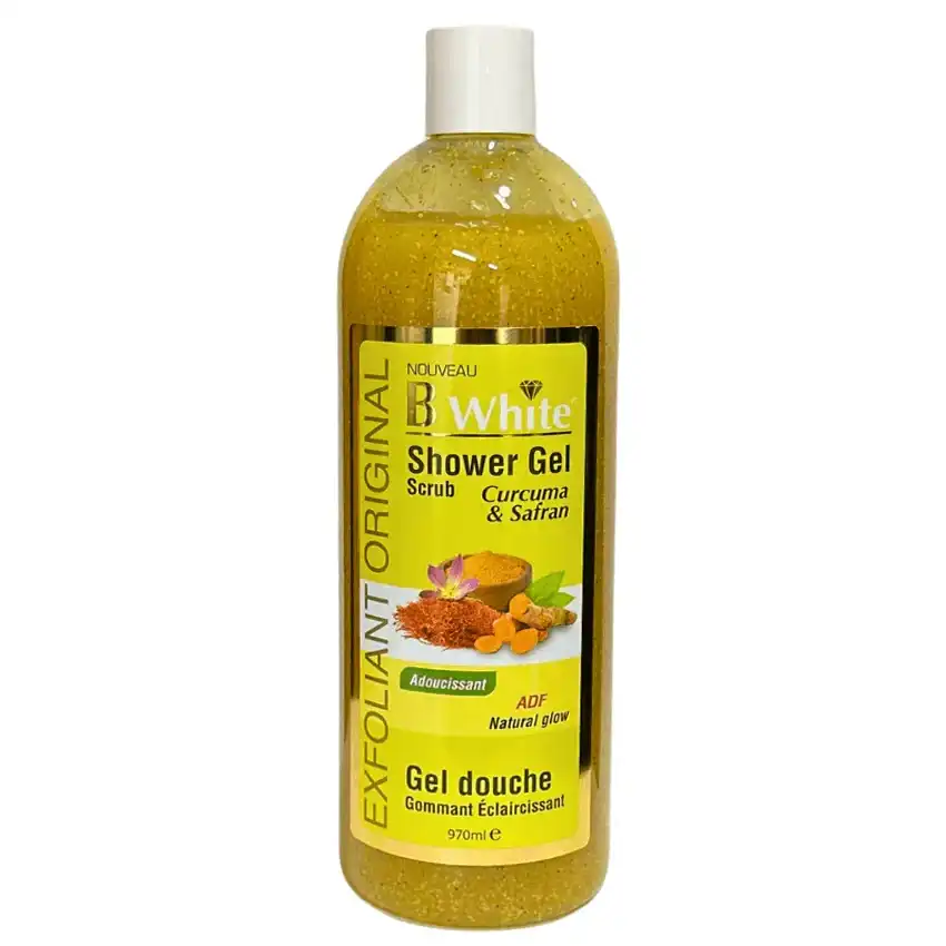 B-White Shower Gel Scrub 970ml #Curcuma & Safran By Malik Beauty